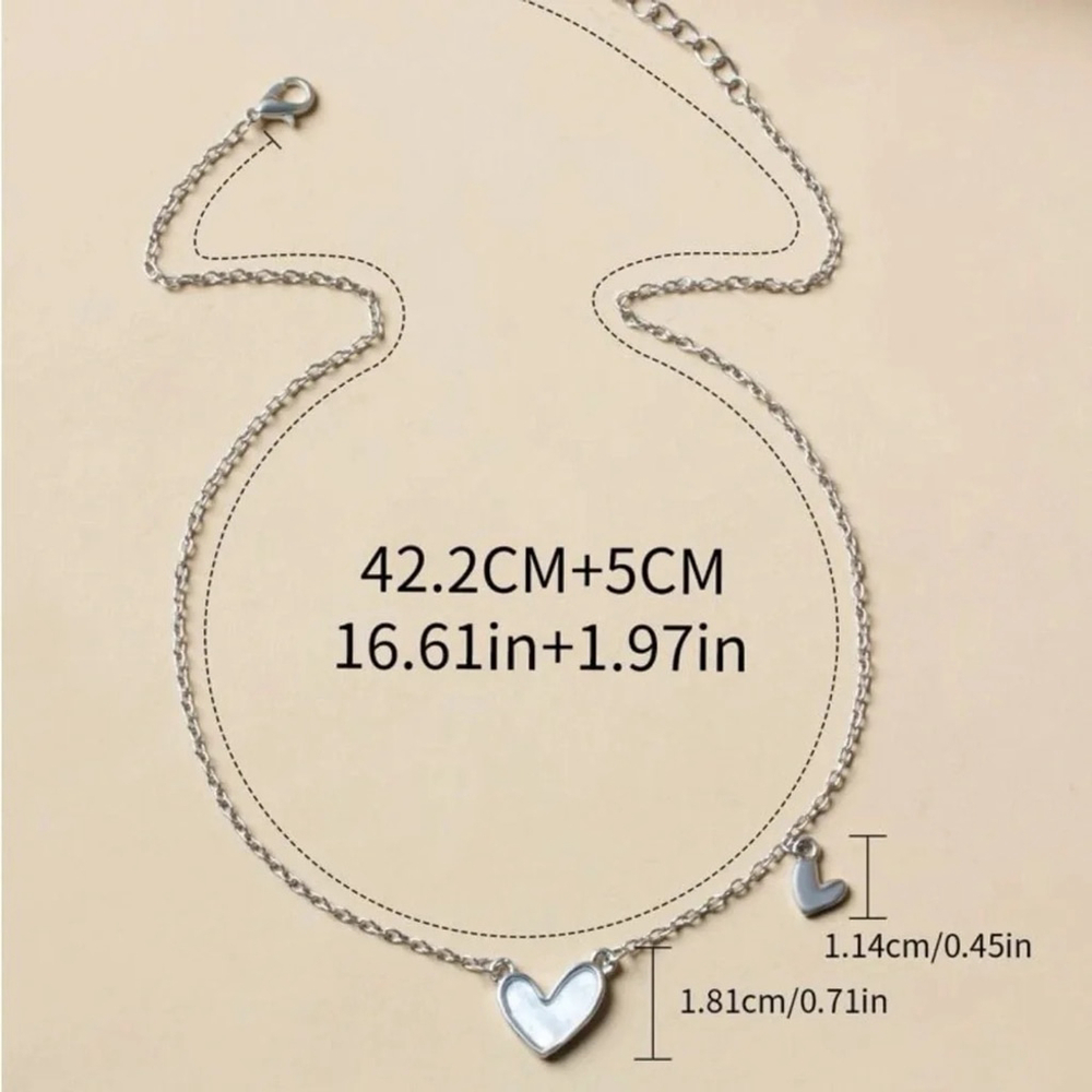 ⚠️Clearance Silver Heart Charm Necklace - Picture 4 of 4